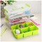 Plastic Multipurpose Portable Storage, 3 Layer Stack & Carry Box Handled Storage Box with Removable Tray for Organising Sewing, Art Craft, and Supplies Green